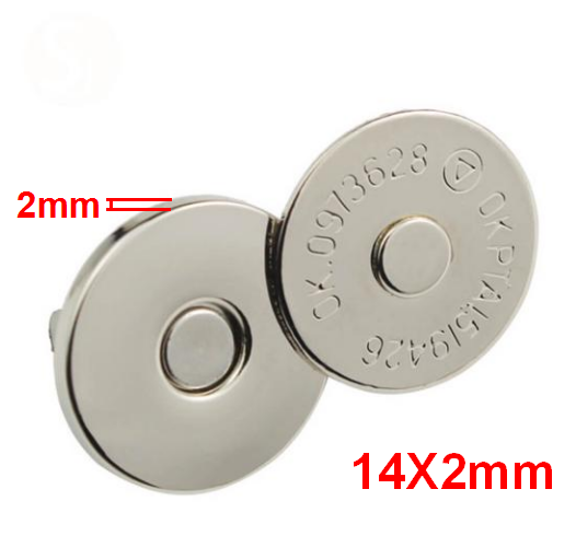 Handbag Slim Magnetic Snaps Buttons 10 x 2 mm Nickel Colour #MKK2 K6 