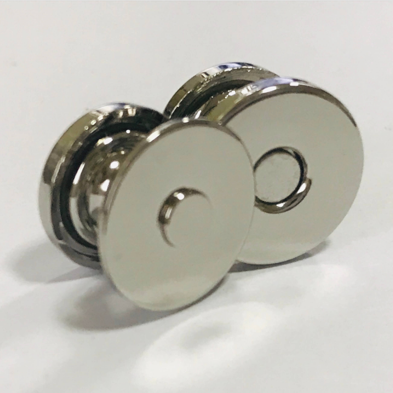 Double Rivet Magnetic Snaps, Nickel Plated
