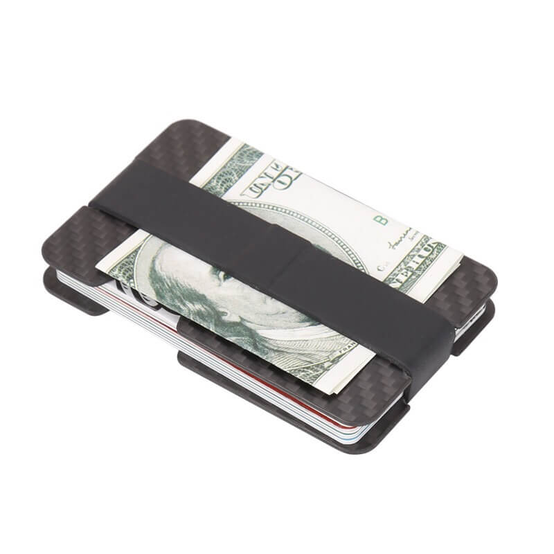 Front pocket carbon fiber mini wallet card holder money clip | Richarms