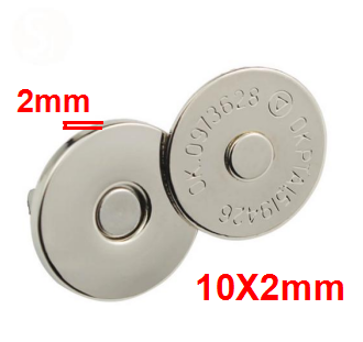 Magnetic snaps 10mm Slim Nickel MSE10-NL 25 sets