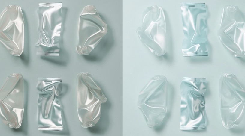 Side-by-side comparison of flexible PVC and TPU packaging materials used for magnetic snap fastener covers