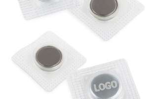 Custom invisible magnetic button with embossed your logo and transparent PVC casing for handbags