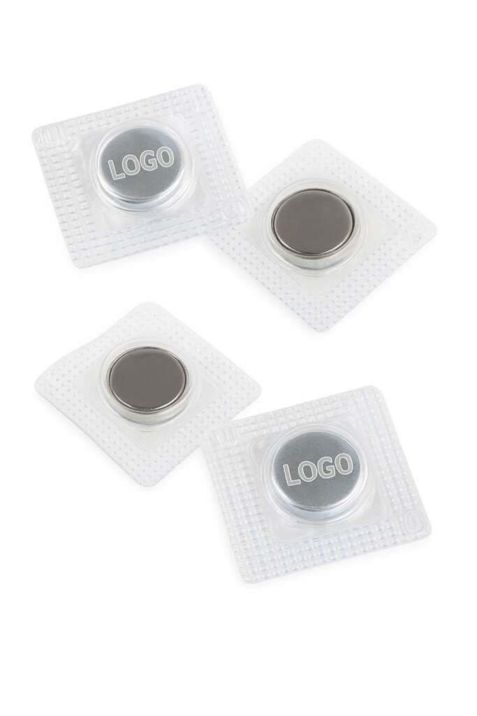 Custom invisible magnetic button with embossed your logo and transparent PVC casing for handbags