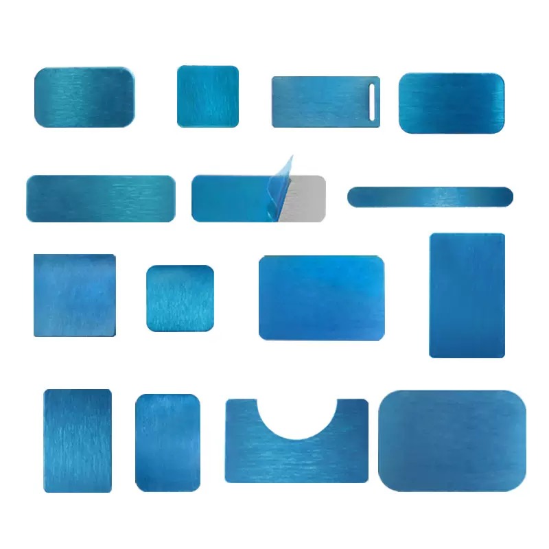 Rectangular, square, and rounded-corner adhesive magnetic metal plates for phone and tool mounting applications