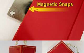 Invisible magnetic snaps used in red luxury gift box for secure and stylish closure