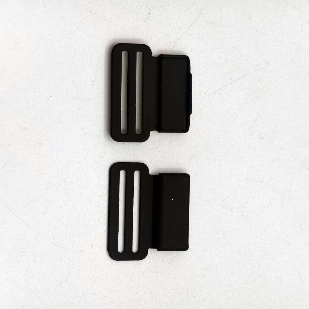 Richarms 18mm Plastic Side‑Release Sew‑on Buckle pair, male and female black sew‑in quick release buckles