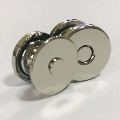 Double-rivet magnetic snap components with decorative metal caps